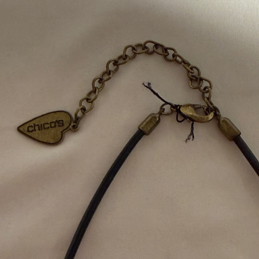 Chico's Metallic Gold and Antique Brass Statement Necklace - Picture 7 of 7